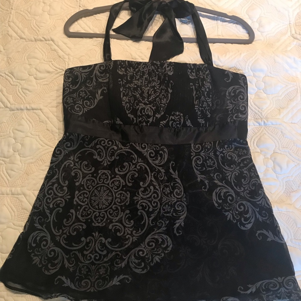 WHBM Dressy Tank with Neck Ribbon